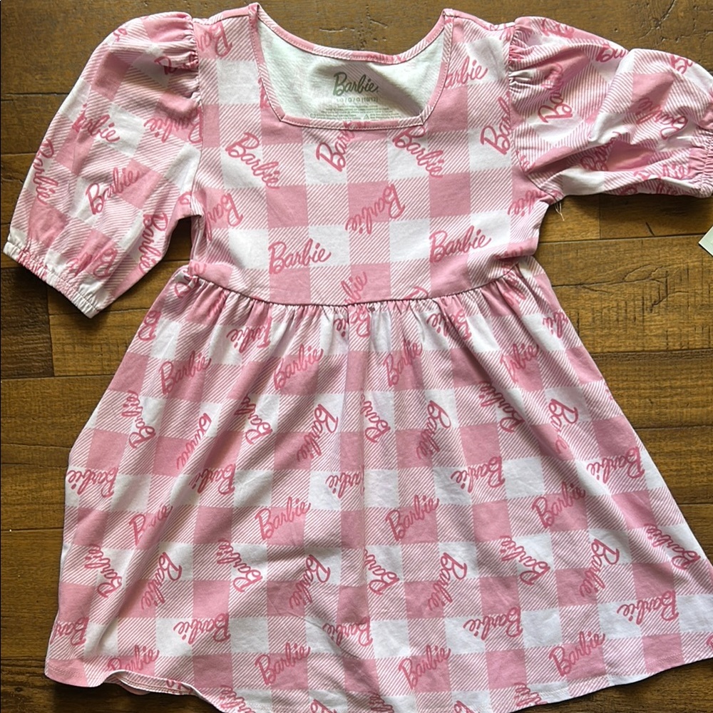 Girl's Size Large (10-12) Barbie Cotton Short Sleeve Dress Pink